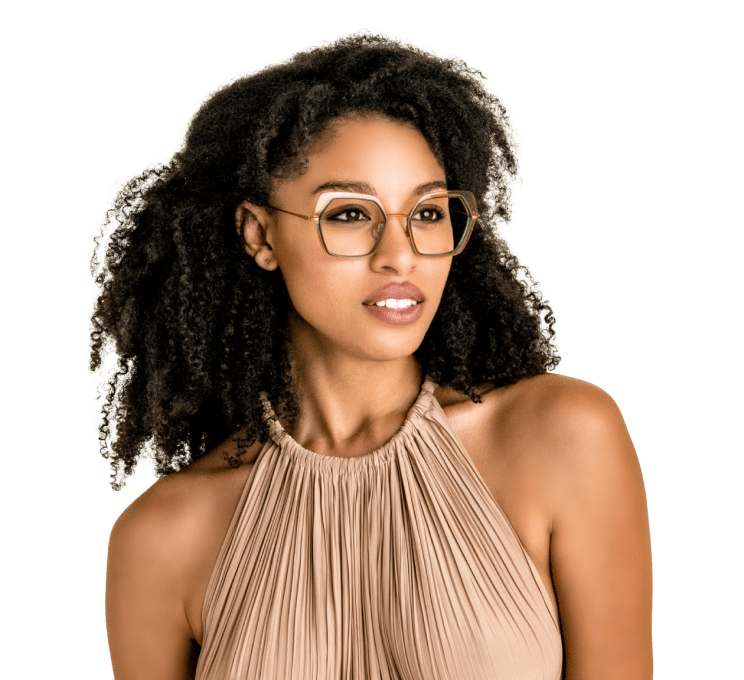 Explore Designer Sunglasses & Luxury Eyewear | Edward Beiner | Photo of Beautiful African American Model wearing Luxury Eyewear