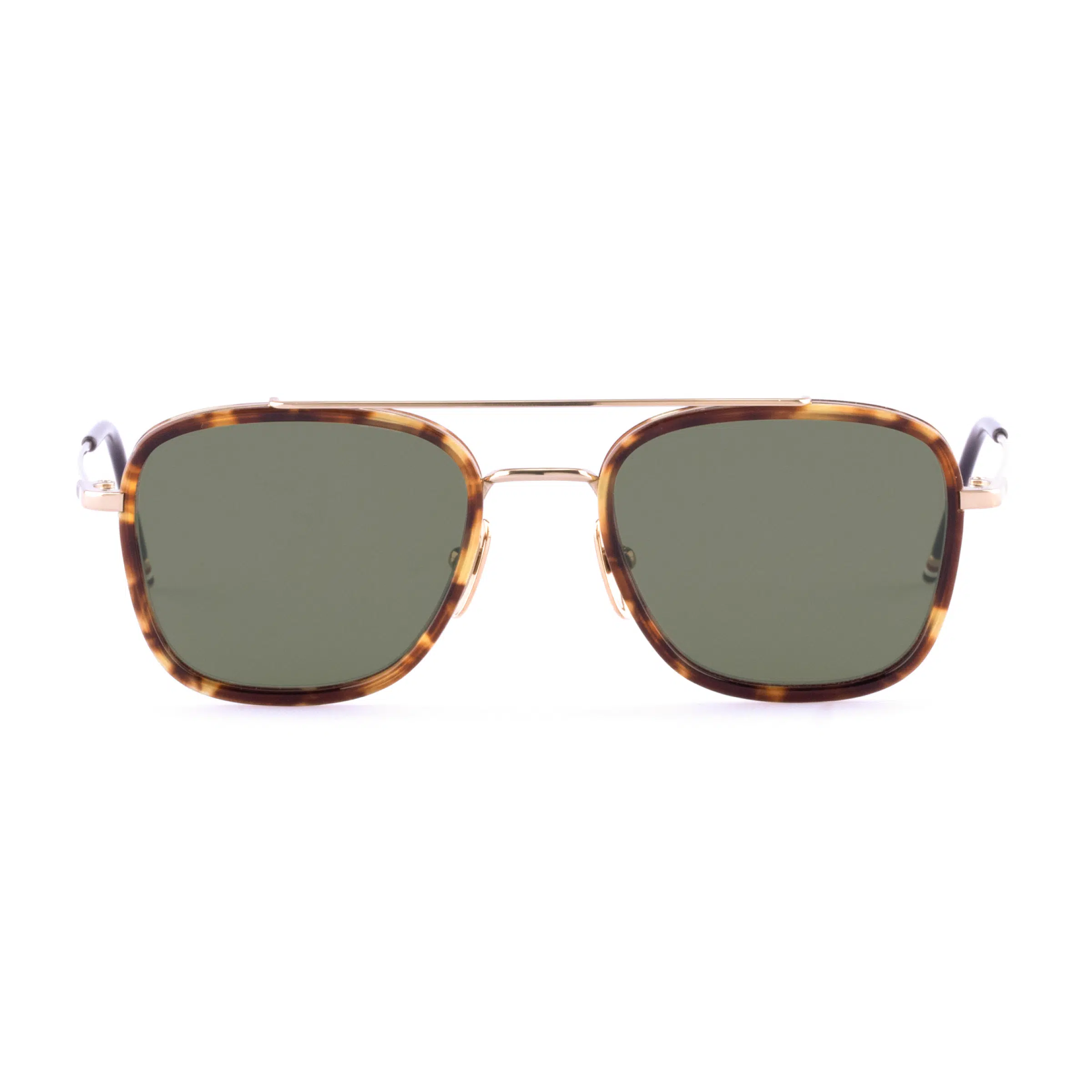 THOM BROWNE アヒエタ フレム サンクラス UES800AG000321 215 Acetate And Titanium Rectangular Aviator Sunglasses | Thom